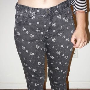 FREE PEOPLE Floral Denim Jeans